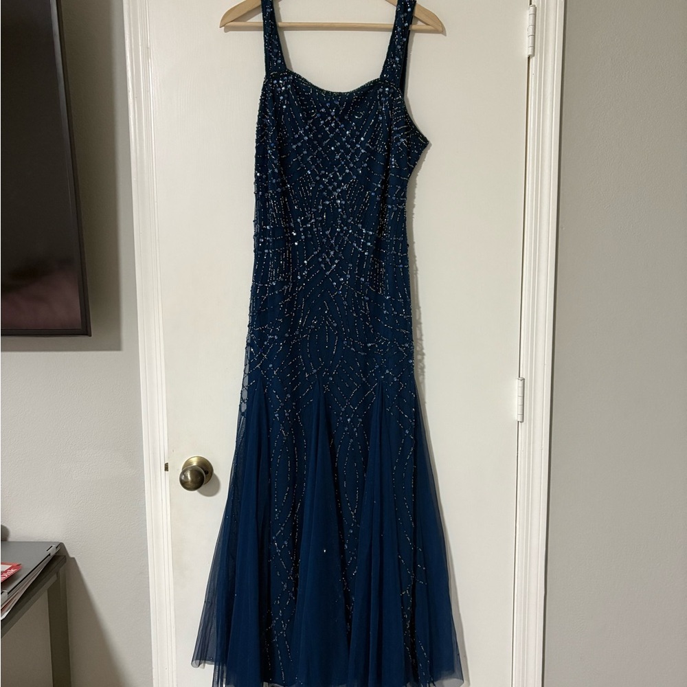 NWOT Sequin Blue Evening Dress